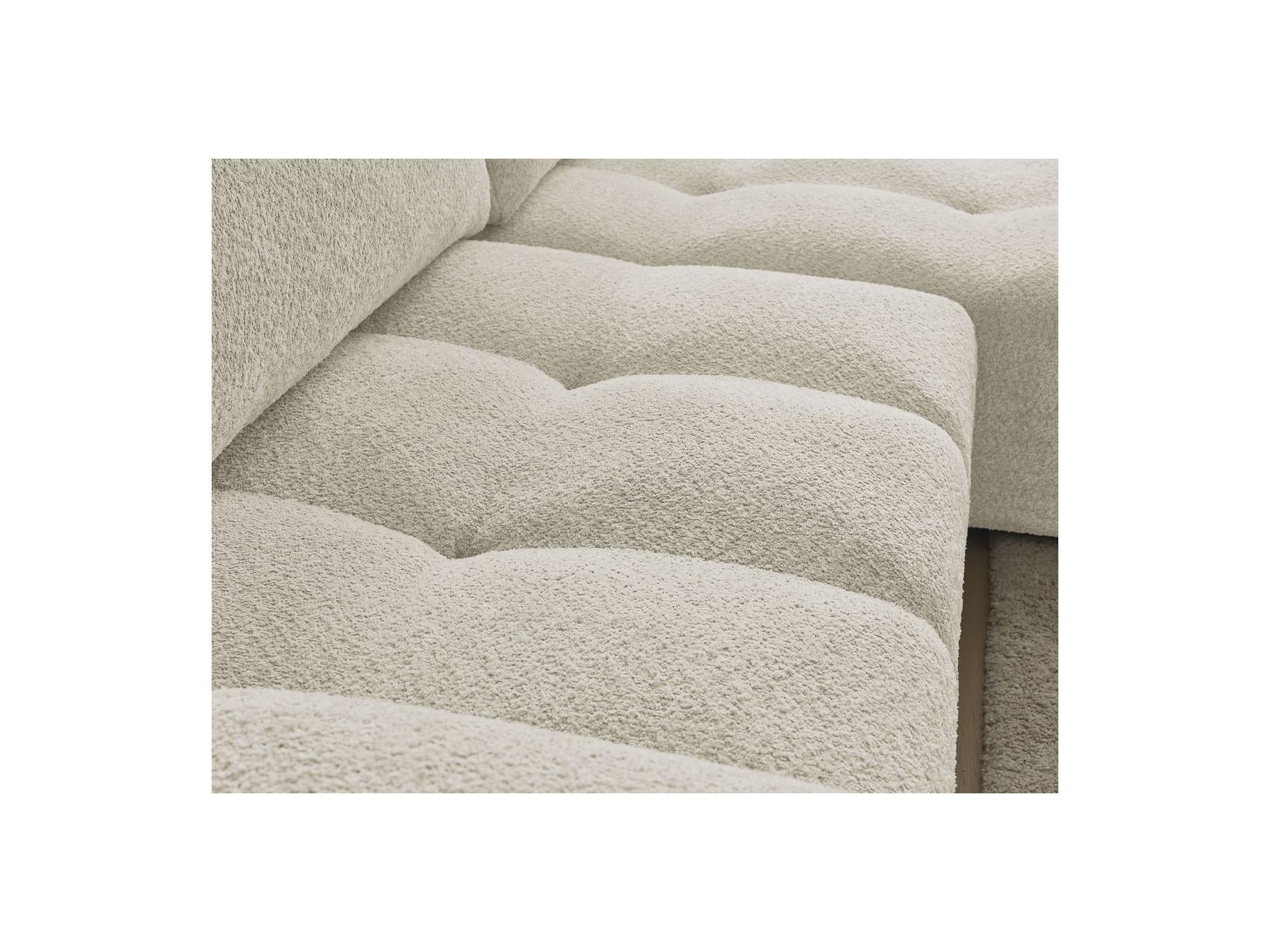 Anakin - Canapé D'Angle Convertible Réversible Coffre - Tissu Bouclette - 2 Coussins