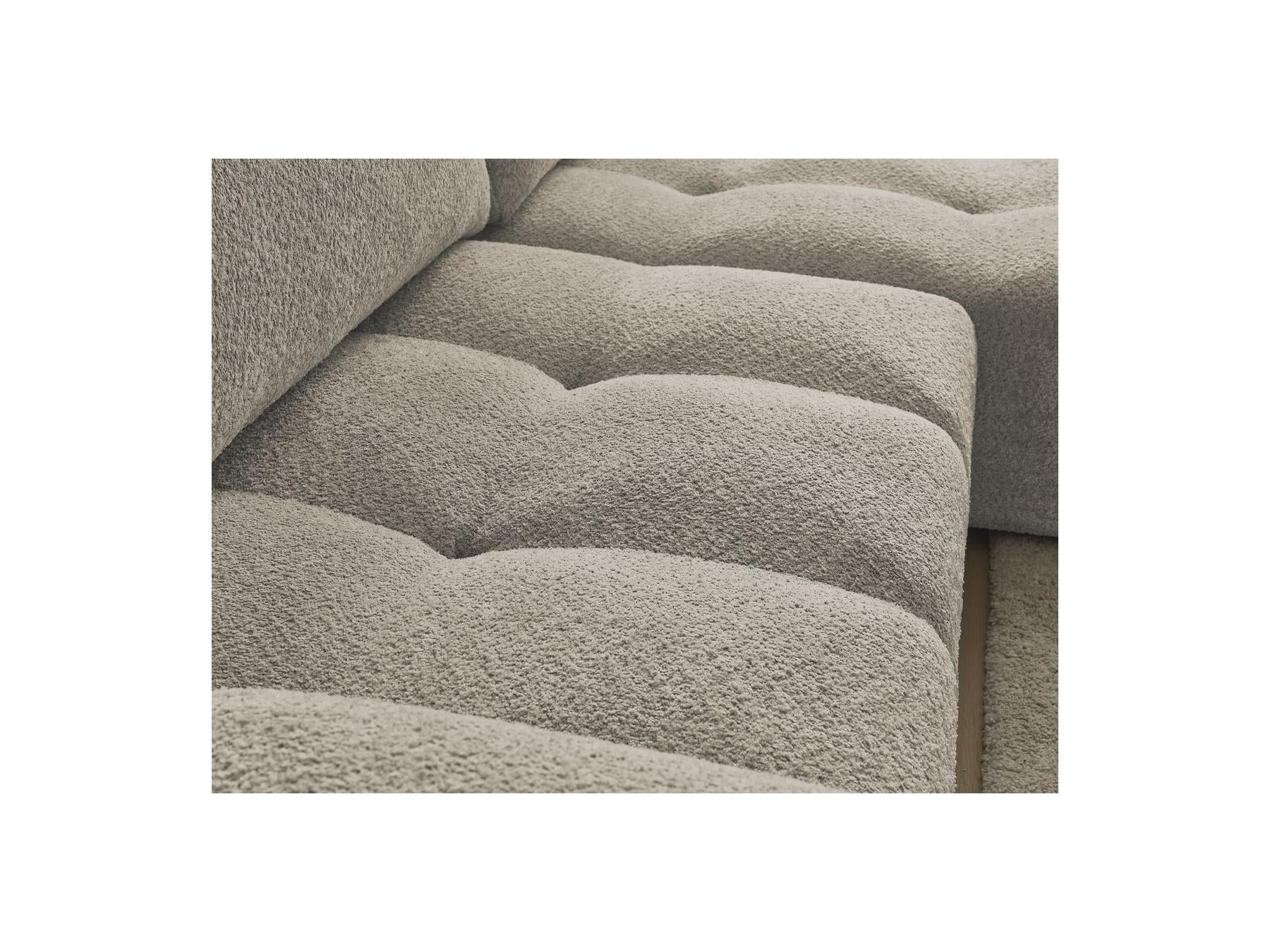 Anakin - Canapé D'Angle Convertible Réversible Coffre - Tissu Bouclette - 2 Coussins