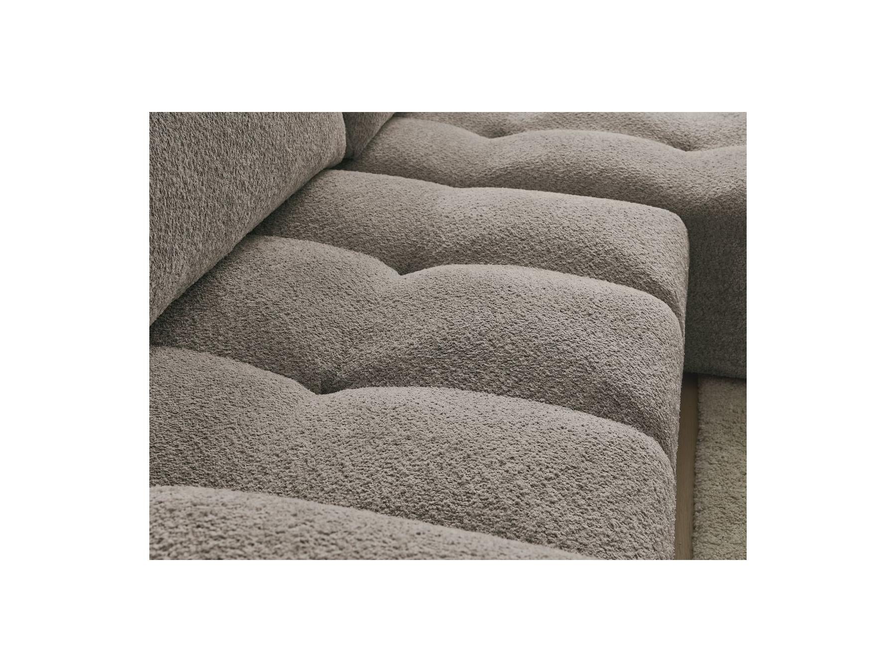 Anakin - Canapé D'Angle Convertible Réversible Coffre - Tissu Bouclette - 2 Coussins