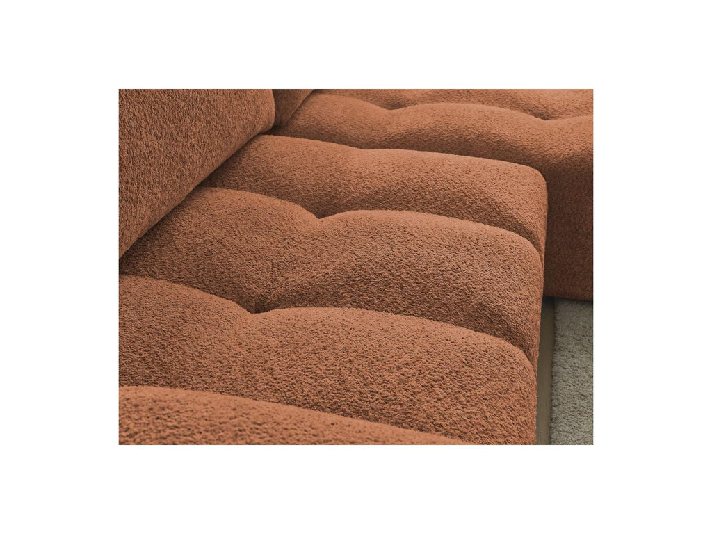 Anakin - Canapé D'Angle Convertible Réversible Coffre - Tissu Bouclette - 2 Coussins