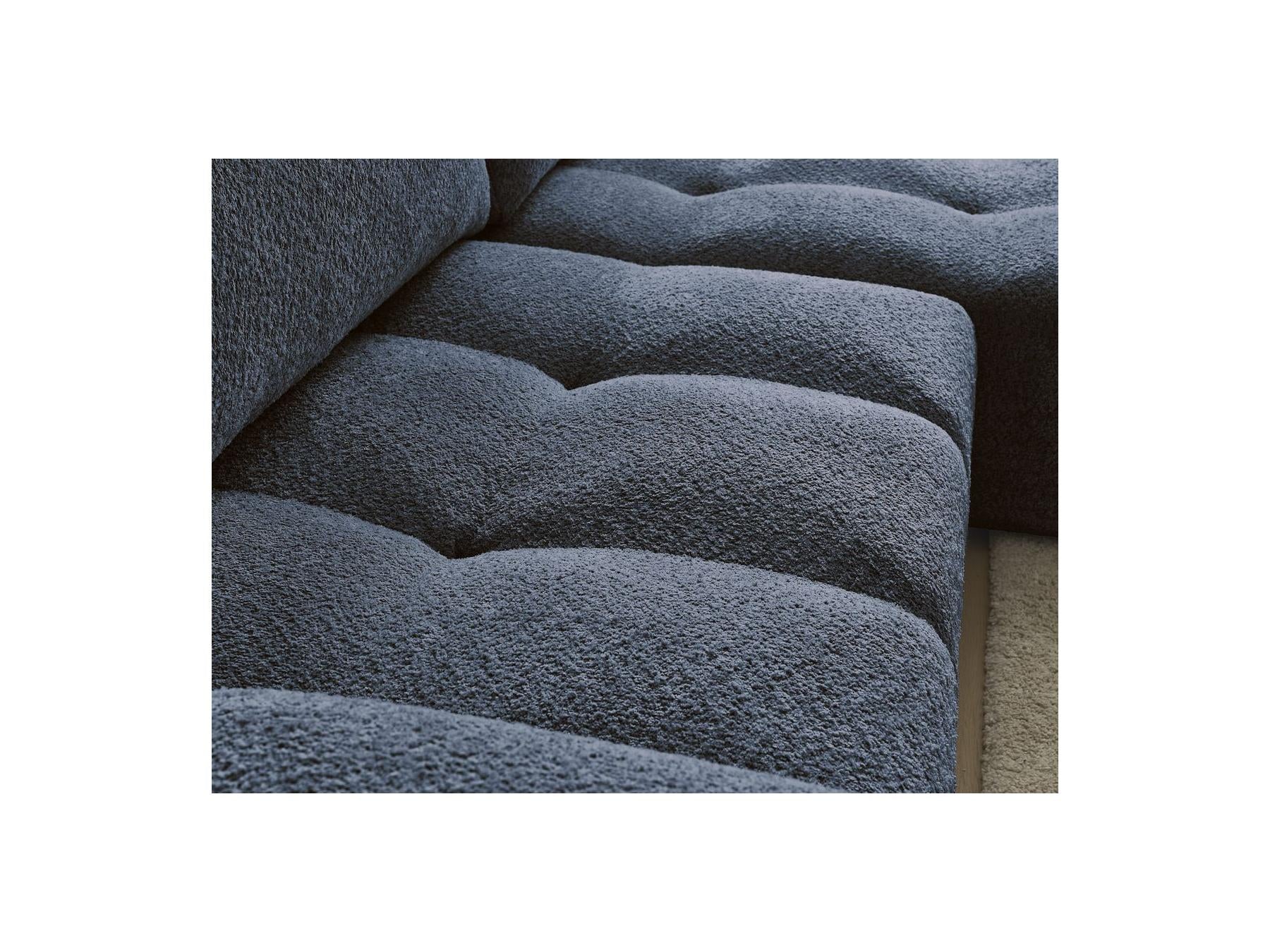 Anakin - Canapé D'Angle Convertible Réversible Coffre - Tissu Bouclette - 2 Coussins