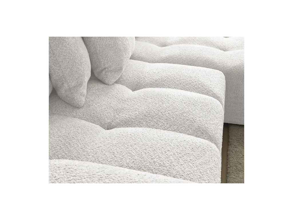 Anakin - Canapé D'Angle Convertible Réversible Coffre - Tissu Bouclette - 6 Coussins