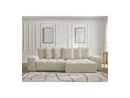 Anakin - Canapé D'Angle Convertible Réversible Coffre - Tissu Bouclette - 6 Coussins