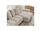 Anakin - Canapé D'Angle Convertible Réversible Coffre - Tissu Bouclette - 6 Coussins