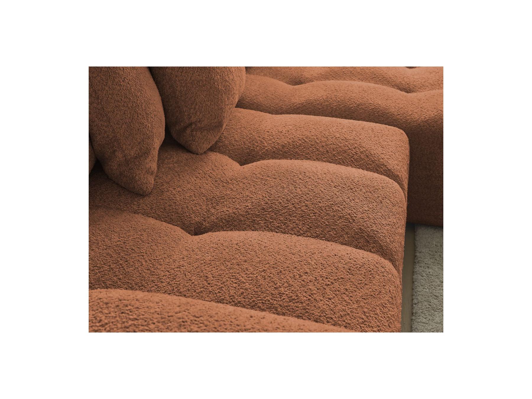 Anakin - Canapé D'Angle Convertible Réversible Coffre - Tissu Bouclette - 6 Coussins