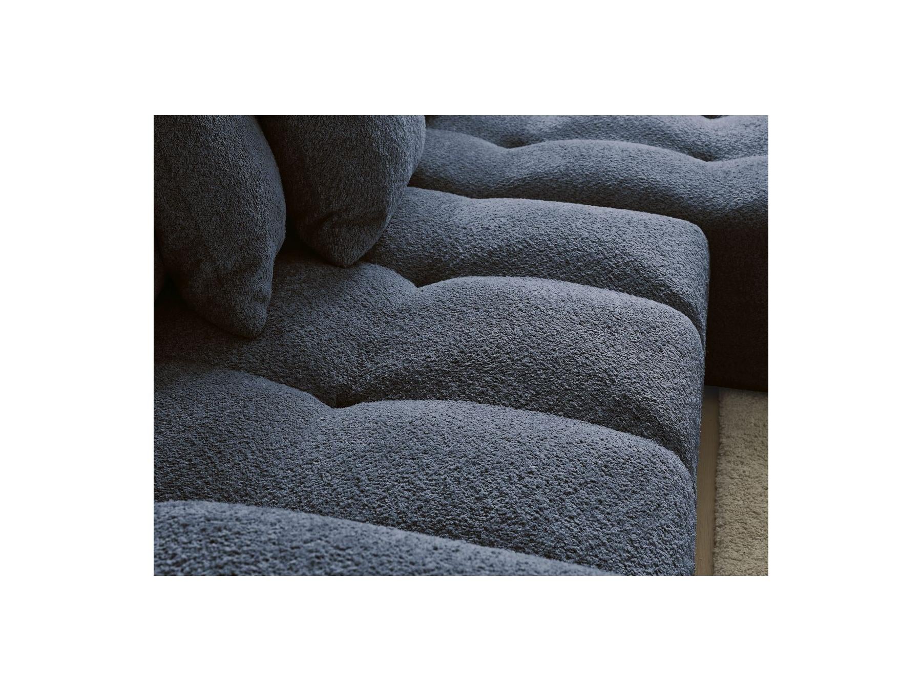 Anakin - Canapé D'Angle Convertible Réversible Coffre - Tissu Bouclette - 6 Coussins