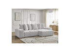 Anakin - Canapé D'Angle Convertible Réversible Coffre - Tissu Bouclette - 6 Coussins