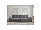 Anakin - Canapé D'Angle Convertible Réversible Coffre - Tissu Bouclette - 6 Coussins