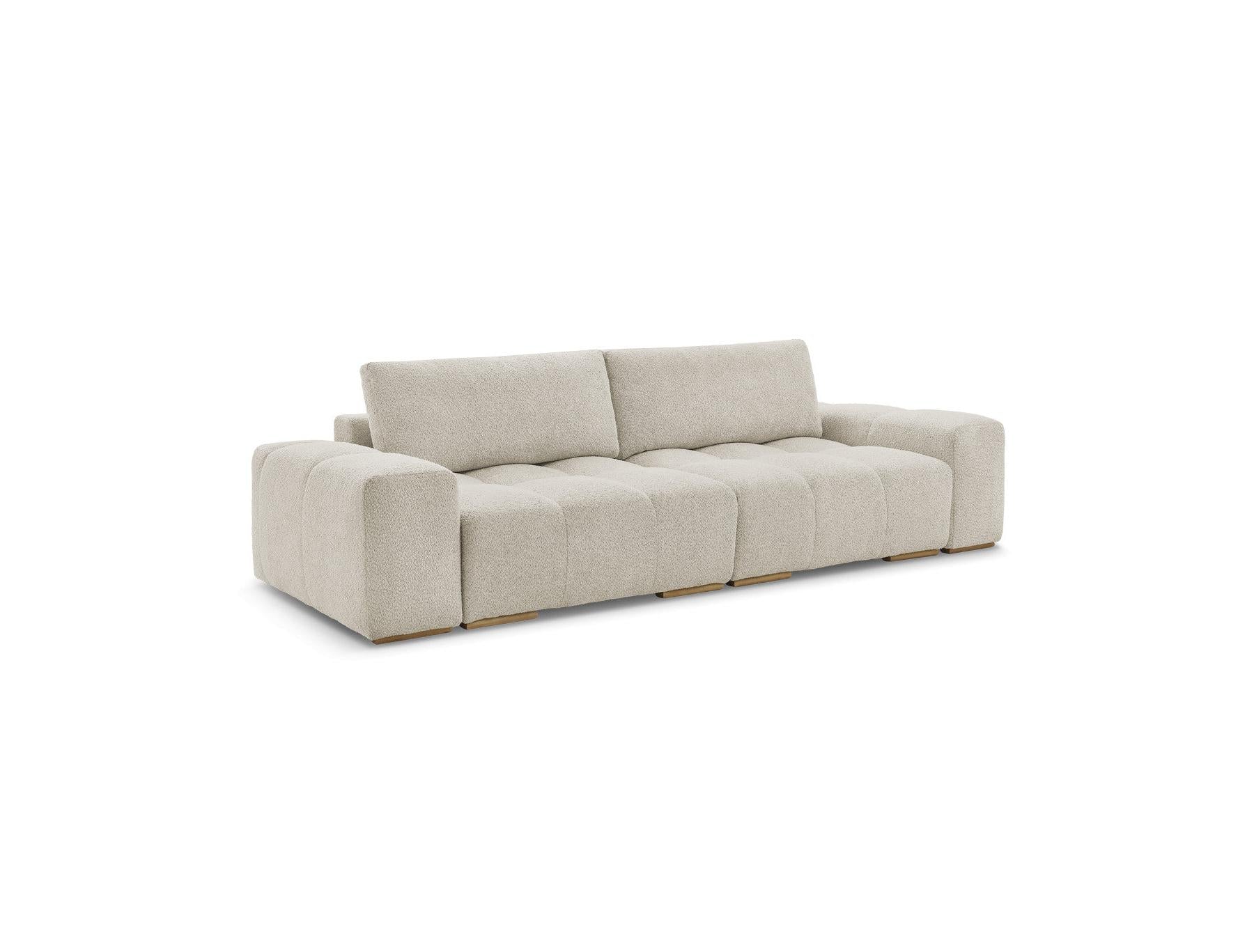 Anakin - Straight Convertible Sofa with Storage - Bouclé Fabric - 2 Cushions