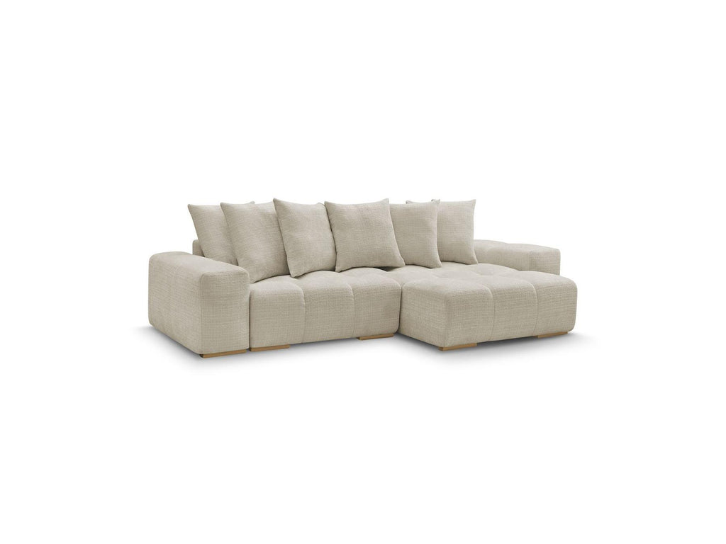 Anakin - Canapé D'Angle Réversible Convertible Coffre - Tissu Texturé - 6 Coussins