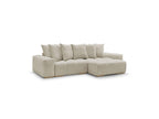 Anakin - Canapé D'Angle Réversible Convertible Coffre - Tissu Texturé - 6 Coussins