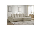 Anakin - Canapé D'Angle Réversible Convertible Coffre - Tissu Texturé - 6 Coussins