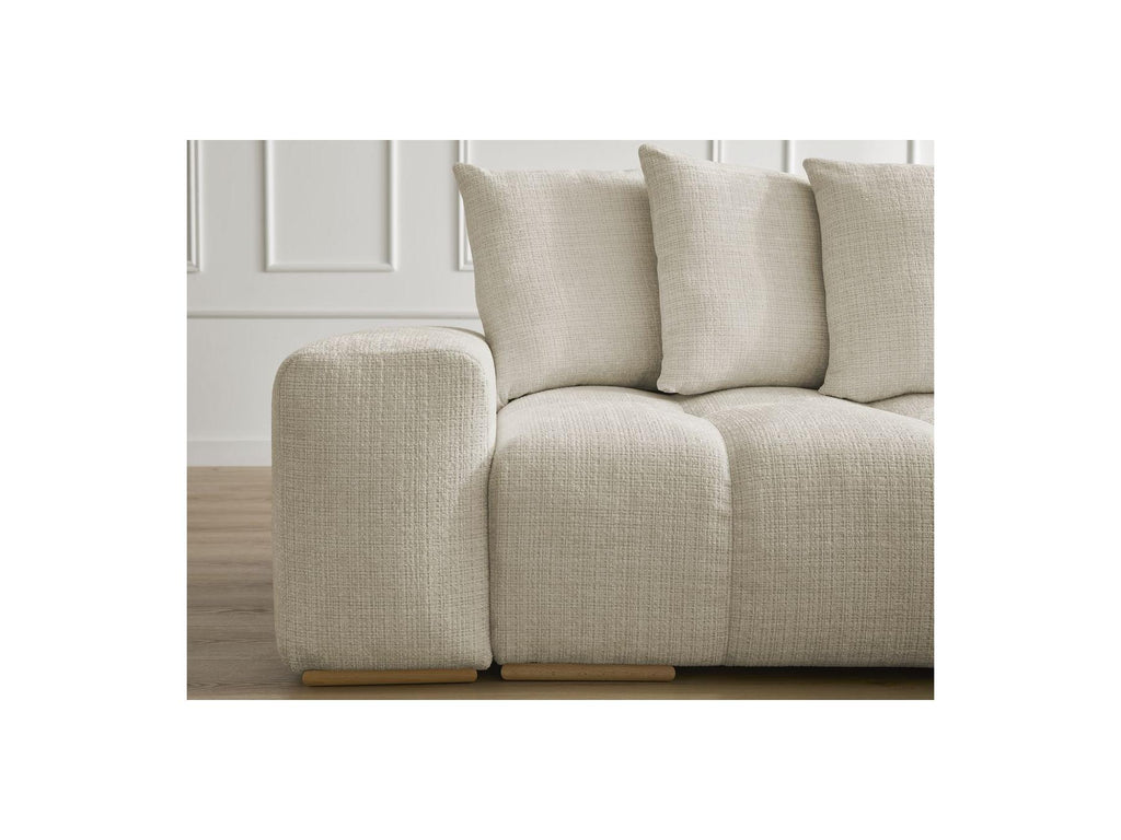 Anakin - Canapé D'Angle Réversible Convertible Coffre - Tissu Texturé - 6 Coussins