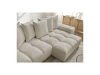 Anakin - Canapé D'Angle Réversible Convertible Coffre - Tissu Texturé - 6 Coussins