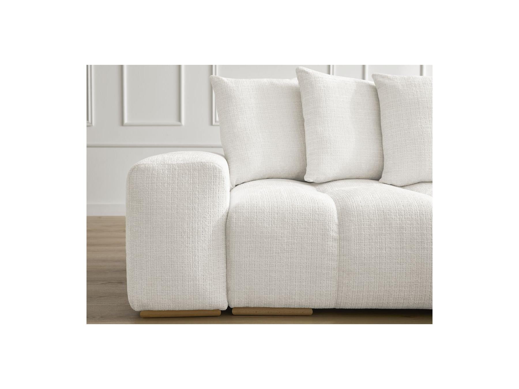 Anakin - Canapé D'Angle Réversible Convertible Coffre - Tissu Texturé - 6 Coussins