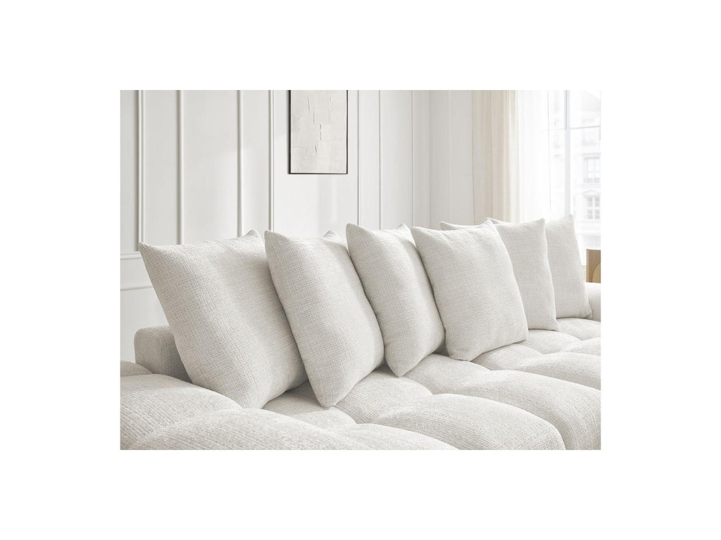 Anakin - Canapé D'Angle Réversible Convertible Coffre - Tissu Texturé - 6 Coussins
