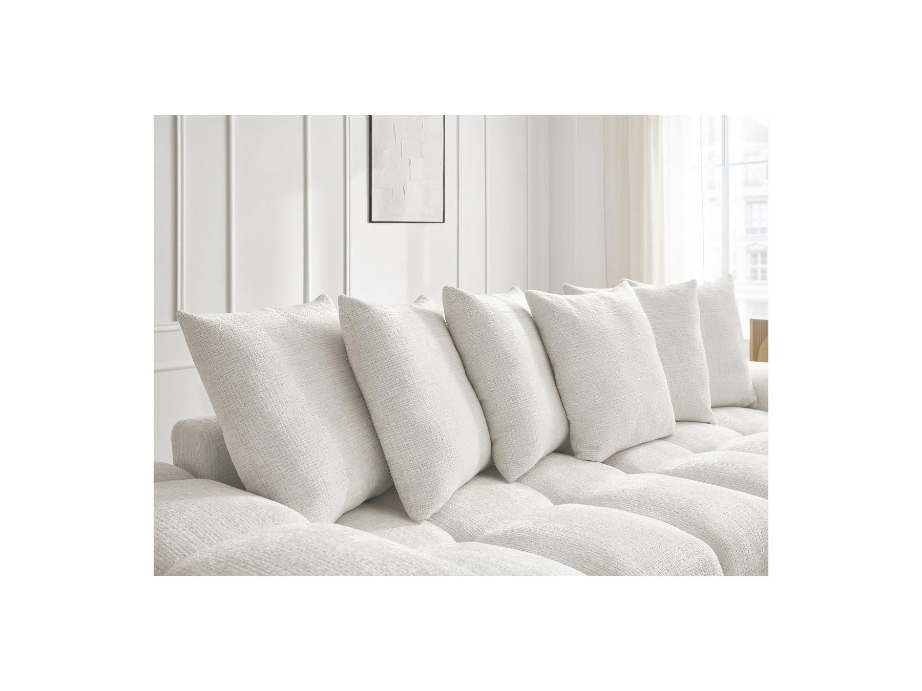 Anakin - Canapé D'Angle Réversible Convertible Coffre - Tissu Texturé - 6 Coussins