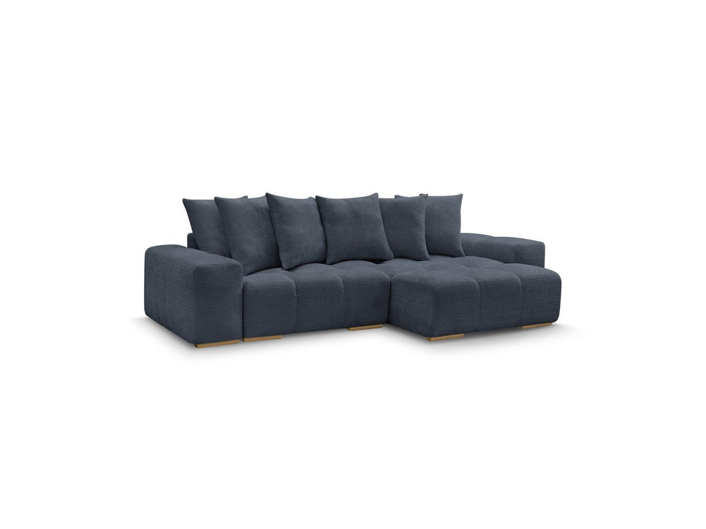 Anakin - Canapé D'Angle Réversible Convertible Coffre - Tissu Texturé - 6 Coussins
