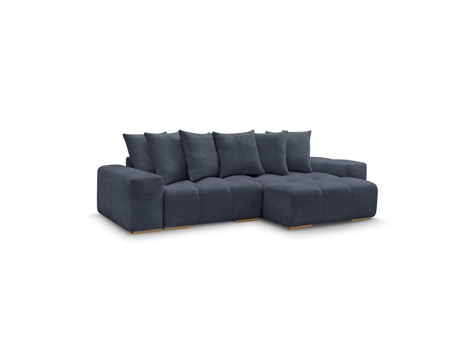 Anakin - Canapé D'Angle Réversible Convertible Coffre - Tissu Texturé - 6 Coussins