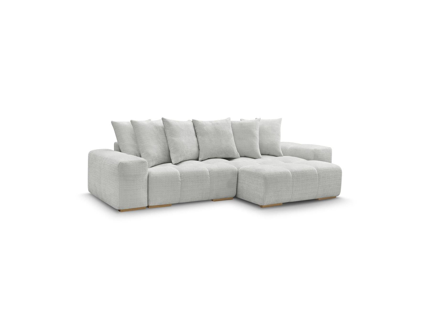 Anakin - Canapé D'Angle Réversible Convertible Coffre - Tissu Texturé - 6 Coussins
