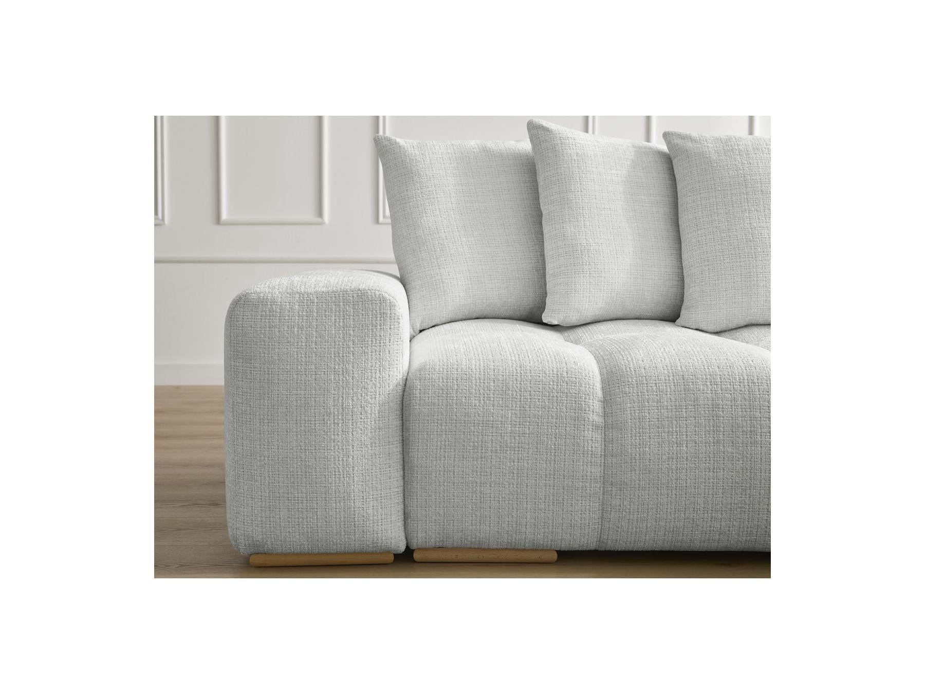 Anakin - Canapé D'Angle Réversible Convertible Coffre - Tissu Texturé - 6 Coussins