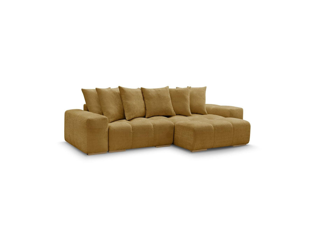 Anakin - Canapé D'Angle Réversible Convertible Coffre - Tissu Texturé - 6 Coussins