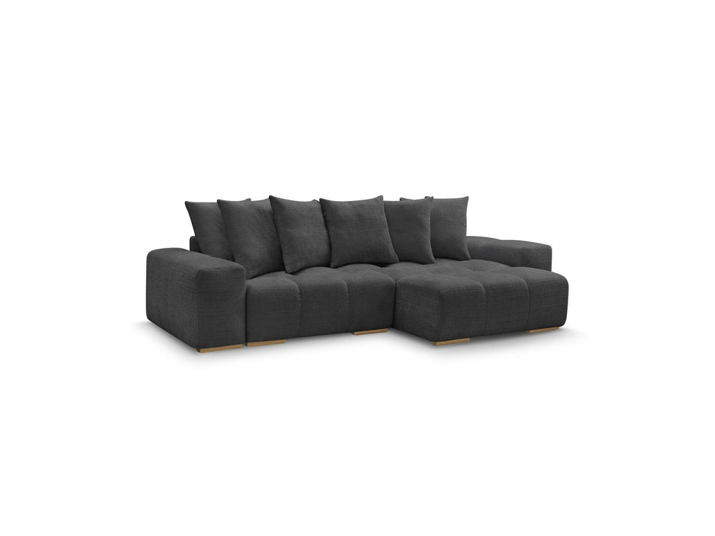 Anakin - Canapé D'Angle Réversible Convertible Coffre - Tissu Texturé - 6 Coussins