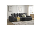 Anakin - Canapé D'Angle Réversible Convertible Coffre - Tissu Texturé - 6 Coussins