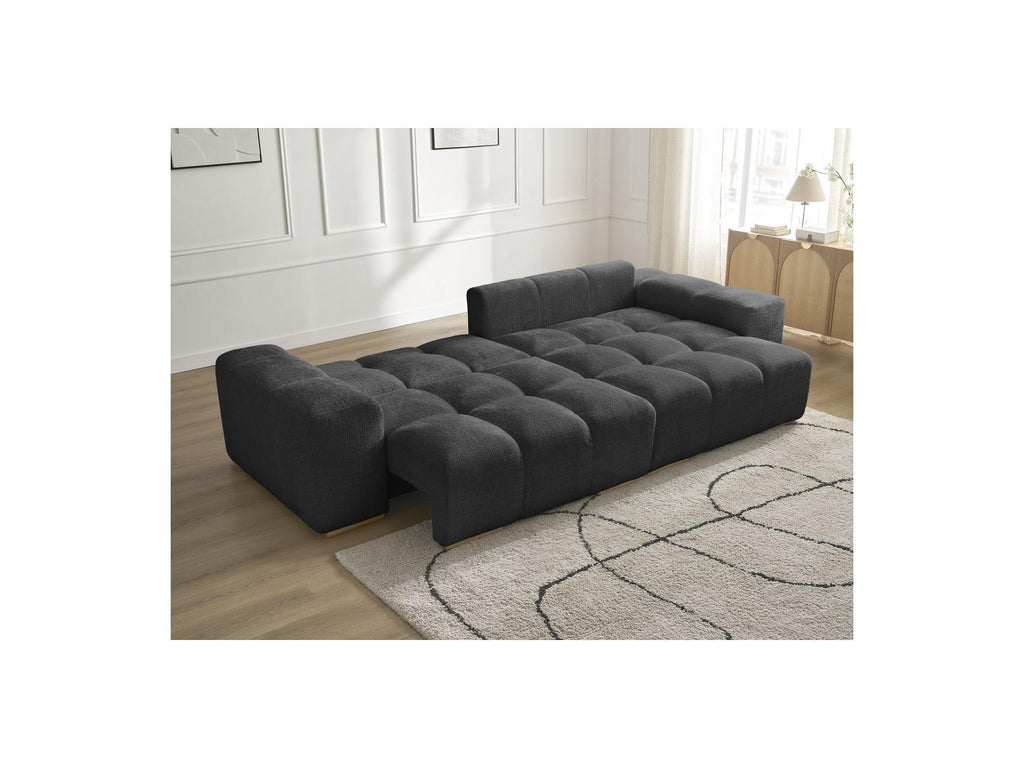 Anakin - Canapé D'Angle Réversible Convertible Coffre - Tissu Texturé - 6 Coussins