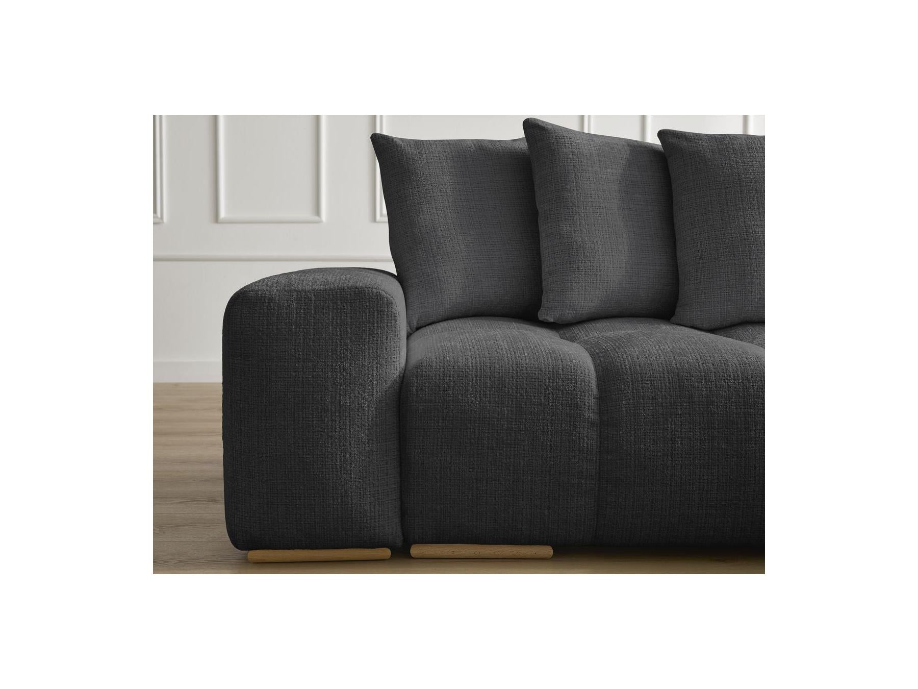 Anakin - Canapé D'Angle Réversible Convertible Coffre - Tissu Texturé - 6 Coussins
