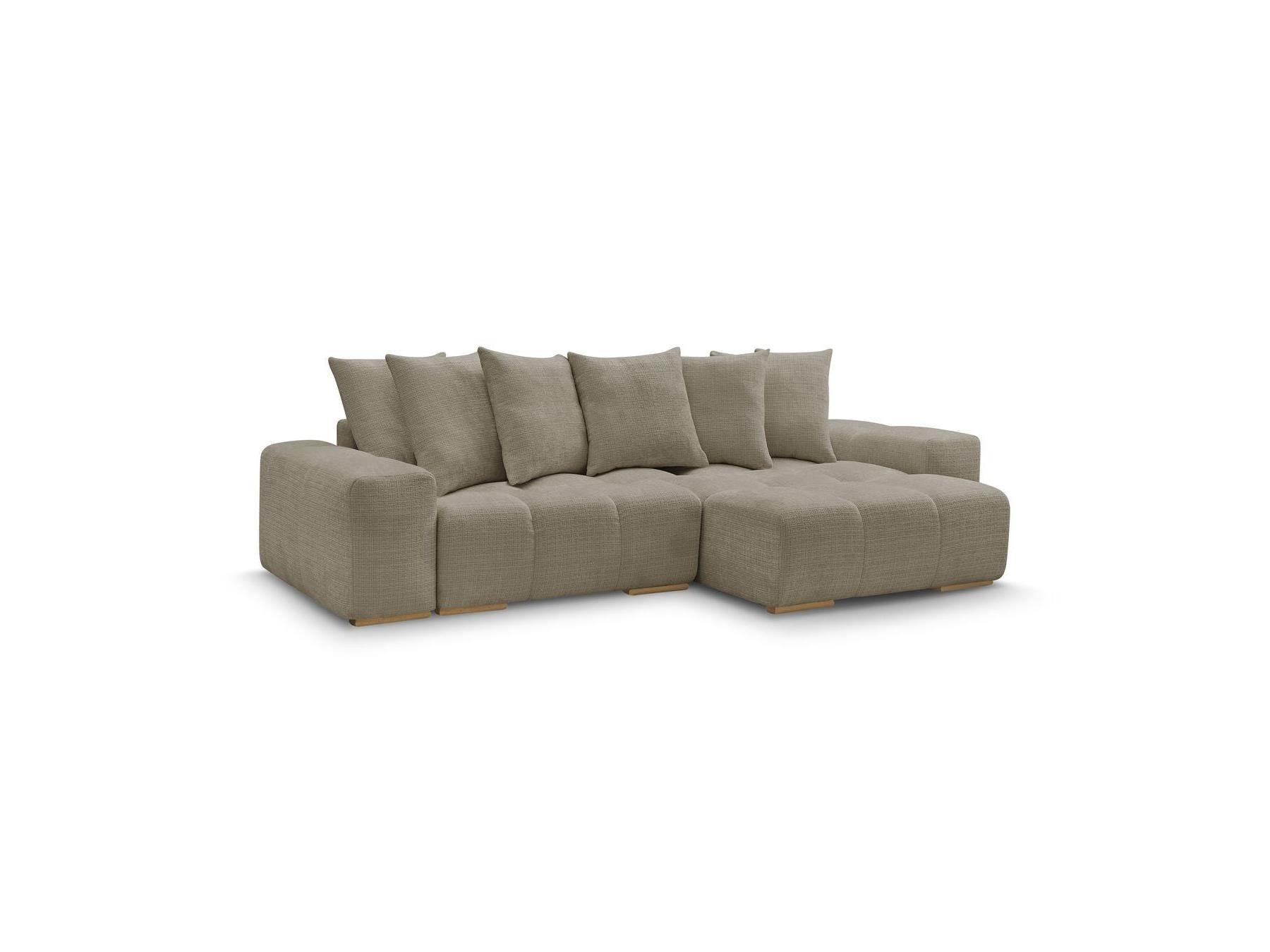Anakin - Canapé D'Angle Réversible Convertible Coffre - Tissu Texturé - 6 Coussins