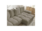 Anakin - Canapé D'Angle Réversible Convertible Coffre - Tissu Texturé - 6 Coussins