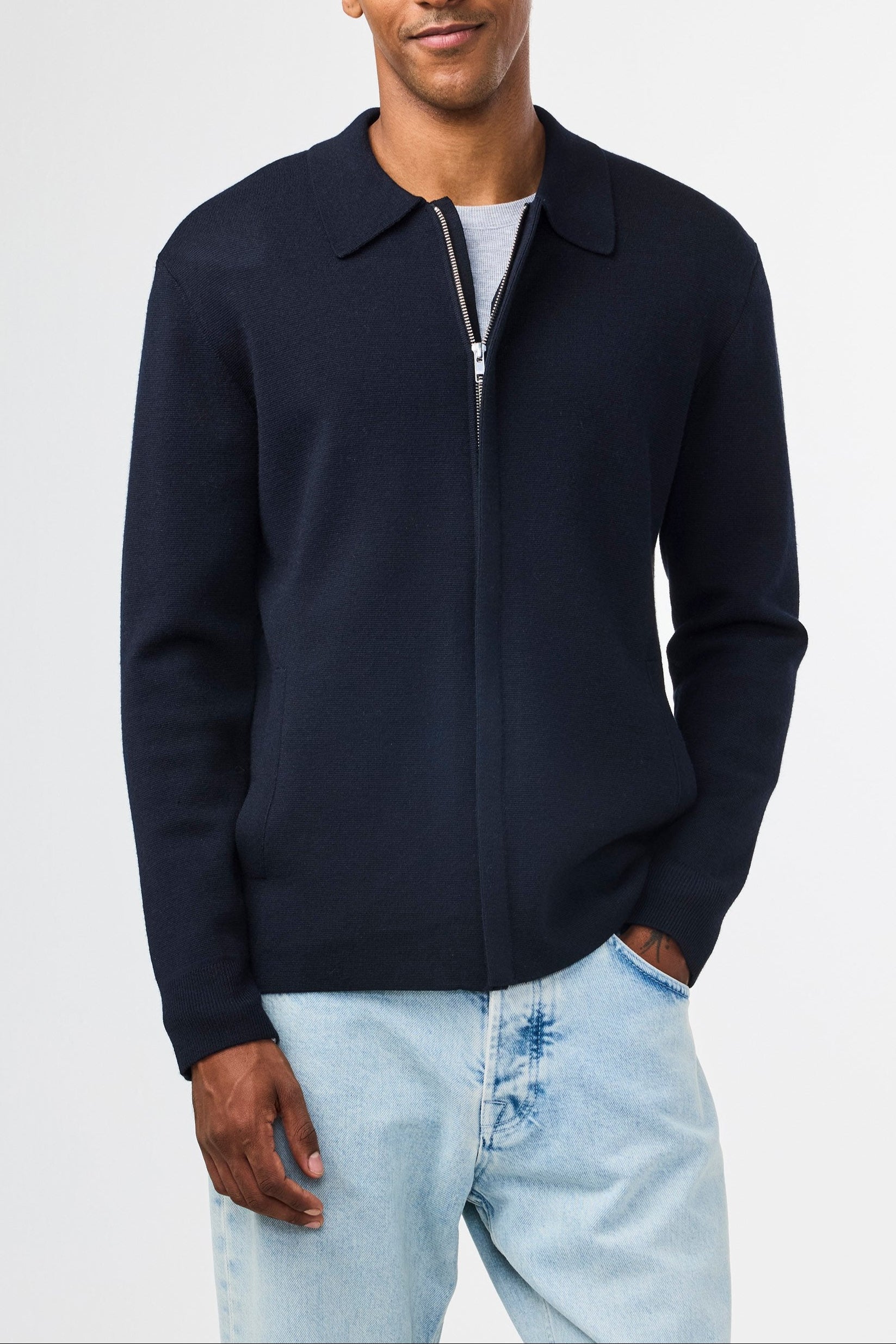 Kenny Full Zip Cardigan - Deep Navy