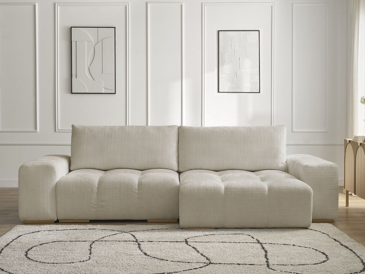 Anakin - Reversible Corner Sofa - Textured Fabric - 2 Cushions