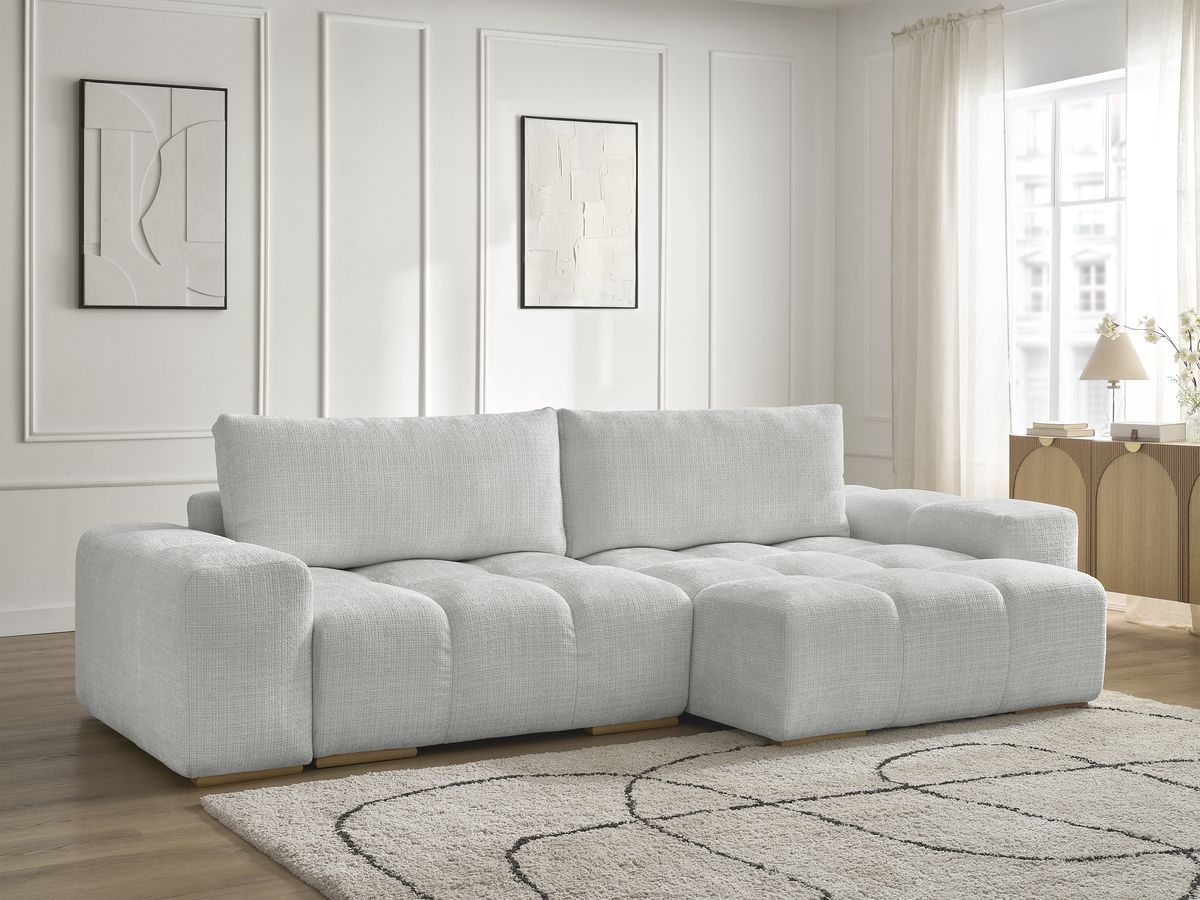 Anakin - Reversible Corner Sofa - Textured Fabric - 2 Cushions