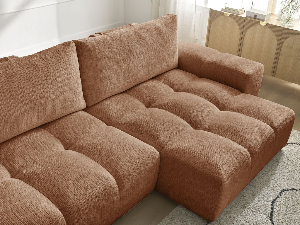 Anakin - Reversible Corner Sofa - Textured Fabric - 2 Cushions