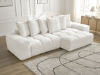 Anakin - Canapé D'Angle Réversible - Tissu Texturé - 6 Coussins