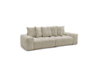 Anakin - Canapé Droit Convertible Coffre - Tissu Texturé - 6 Coussins