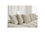 Anakin - Canapé Droit Convertible Coffre - Tissu Texturé - 6 Coussins