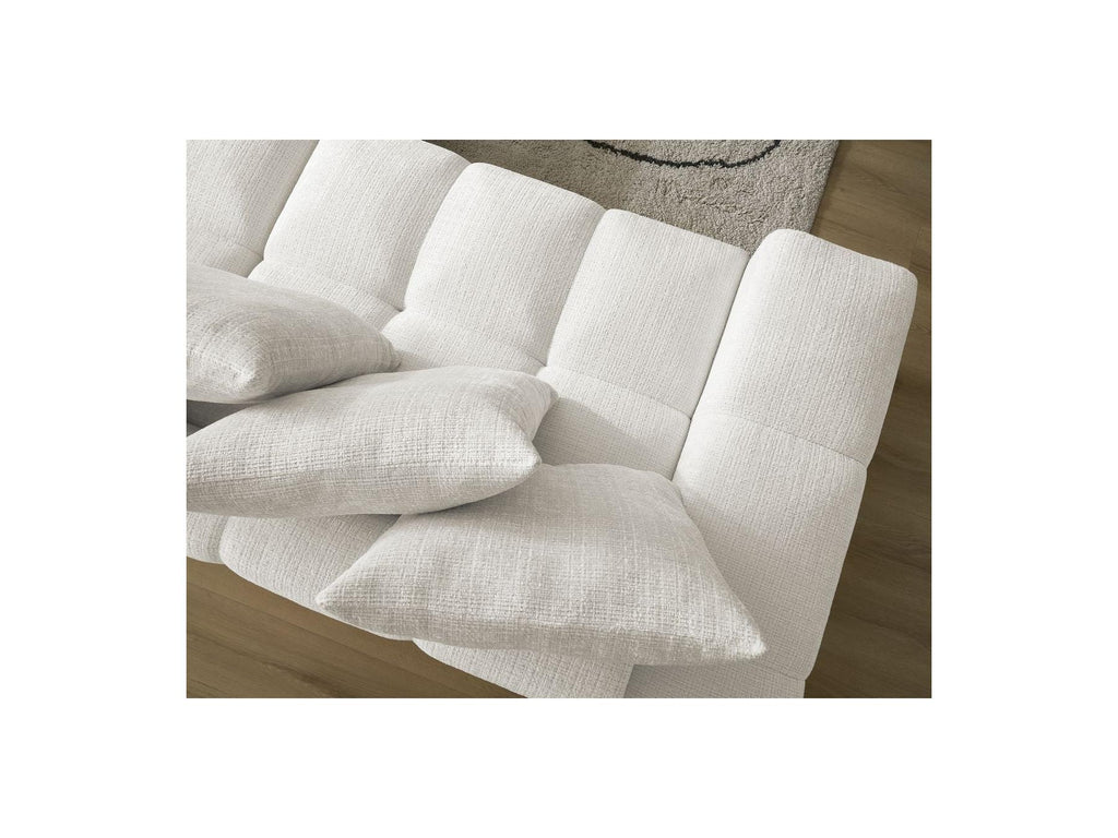 Anakin - Canapé Droit Convertible Coffre - Tissu Texturé - 6 Coussins