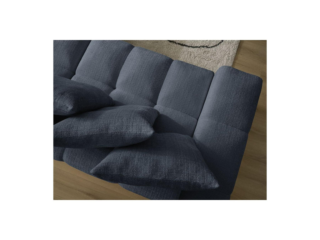 Anakin - Canapé Droit Convertible Coffre - Tissu Texturé - 6 Coussins