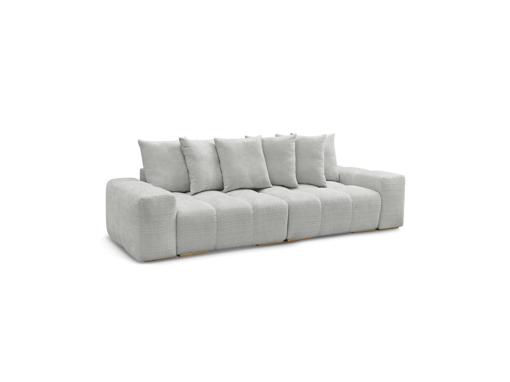 Anakin - Canapé Droit Convertible Coffre - Tissu Texturé - 6 Coussins