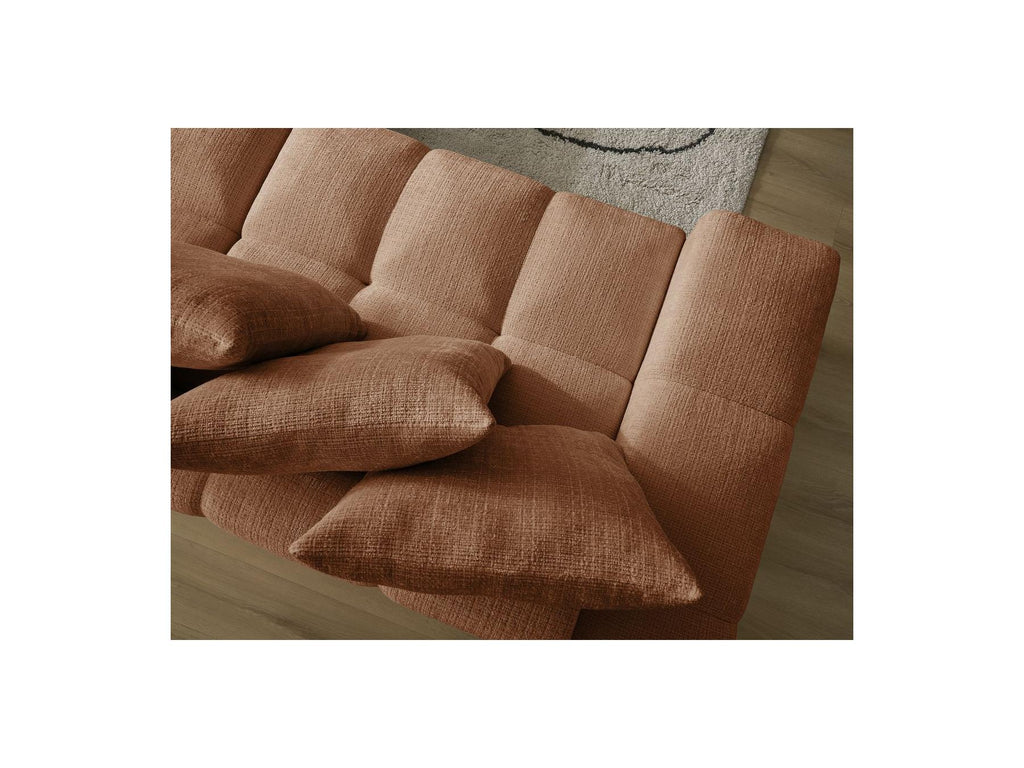 Anakin - Canapé Droit Convertible Coffre - Tissu Texturé - 6 Coussins