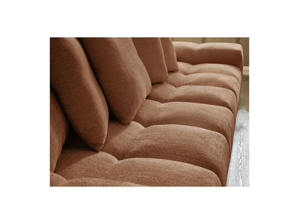 Anakin - Canapé Droit Convertible Coffre - Tissu Texturé - 6 Coussins
