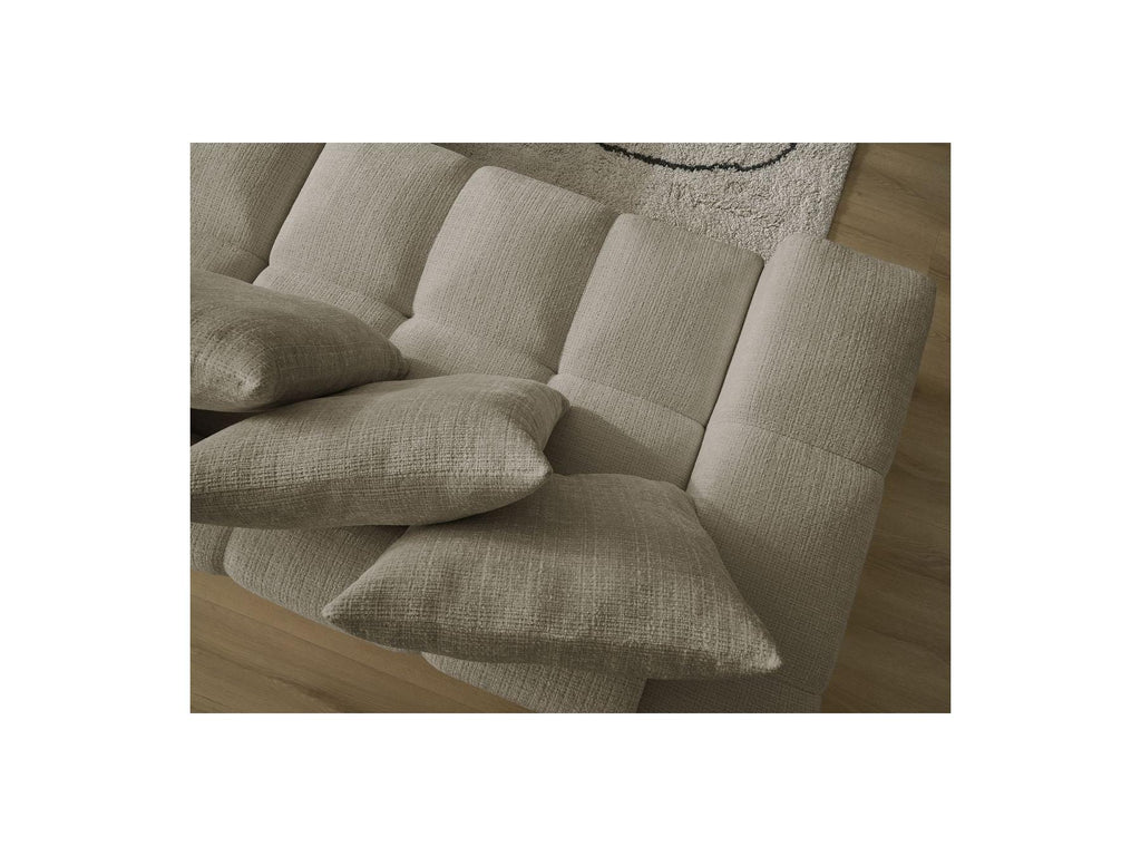 Anakin - Canapé Droit Convertible Coffre - Tissu Texturé - 6 Coussins