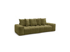 Anakin - Canapé Droit Convertible Coffre - Tissu Texturé - 6 Coussins