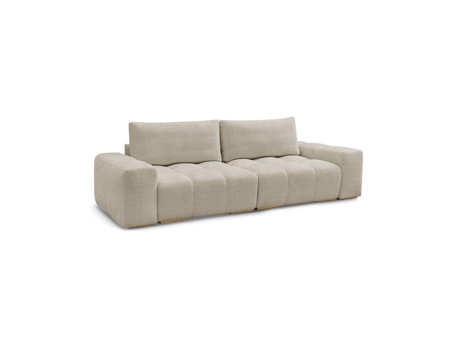 Anakin - Canapé Droit Convertible Coffre - Tissu Texturé - 2 Coussins