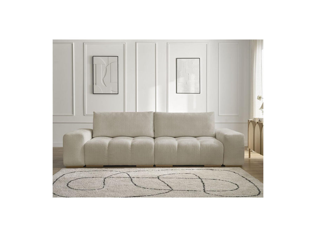 Anakin - Canapé Droit Convertible Coffre - Tissu Texturé - 2 Coussins