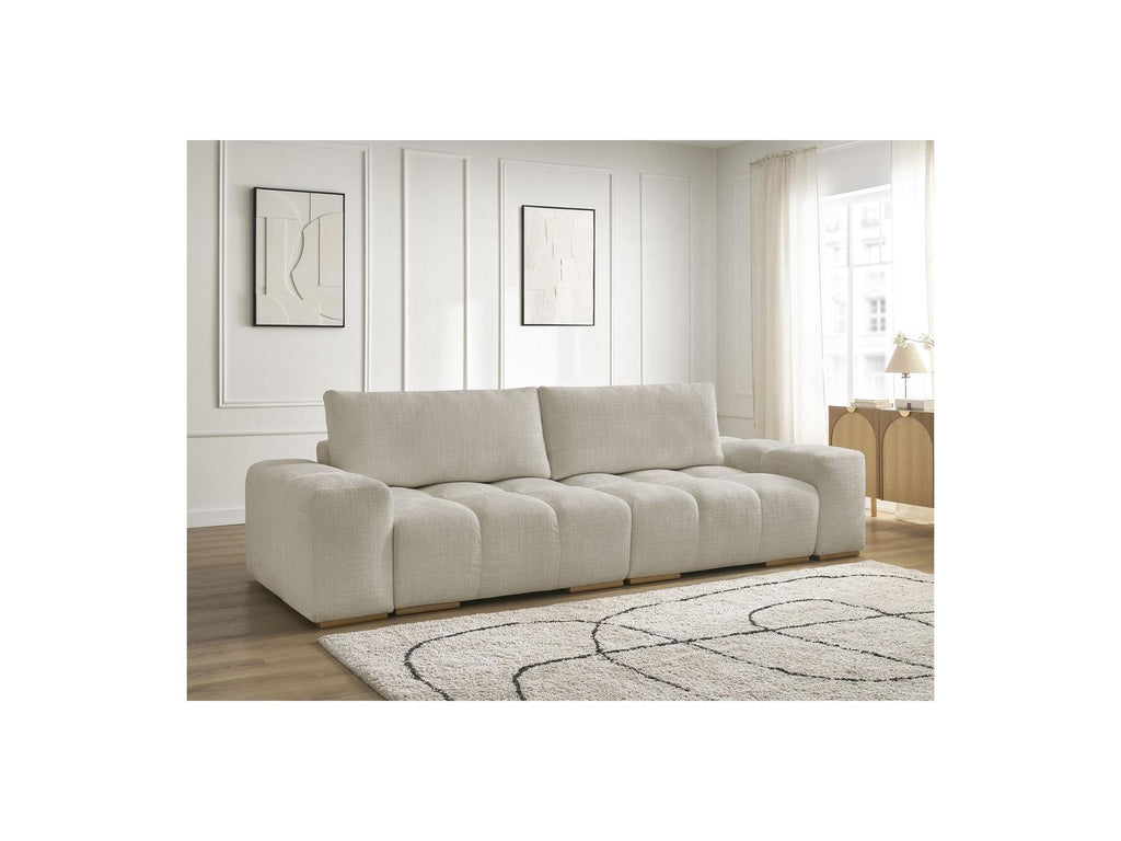 Anakin - Canapé Droit Convertible Coffre - Tissu Texturé - 2 Coussins