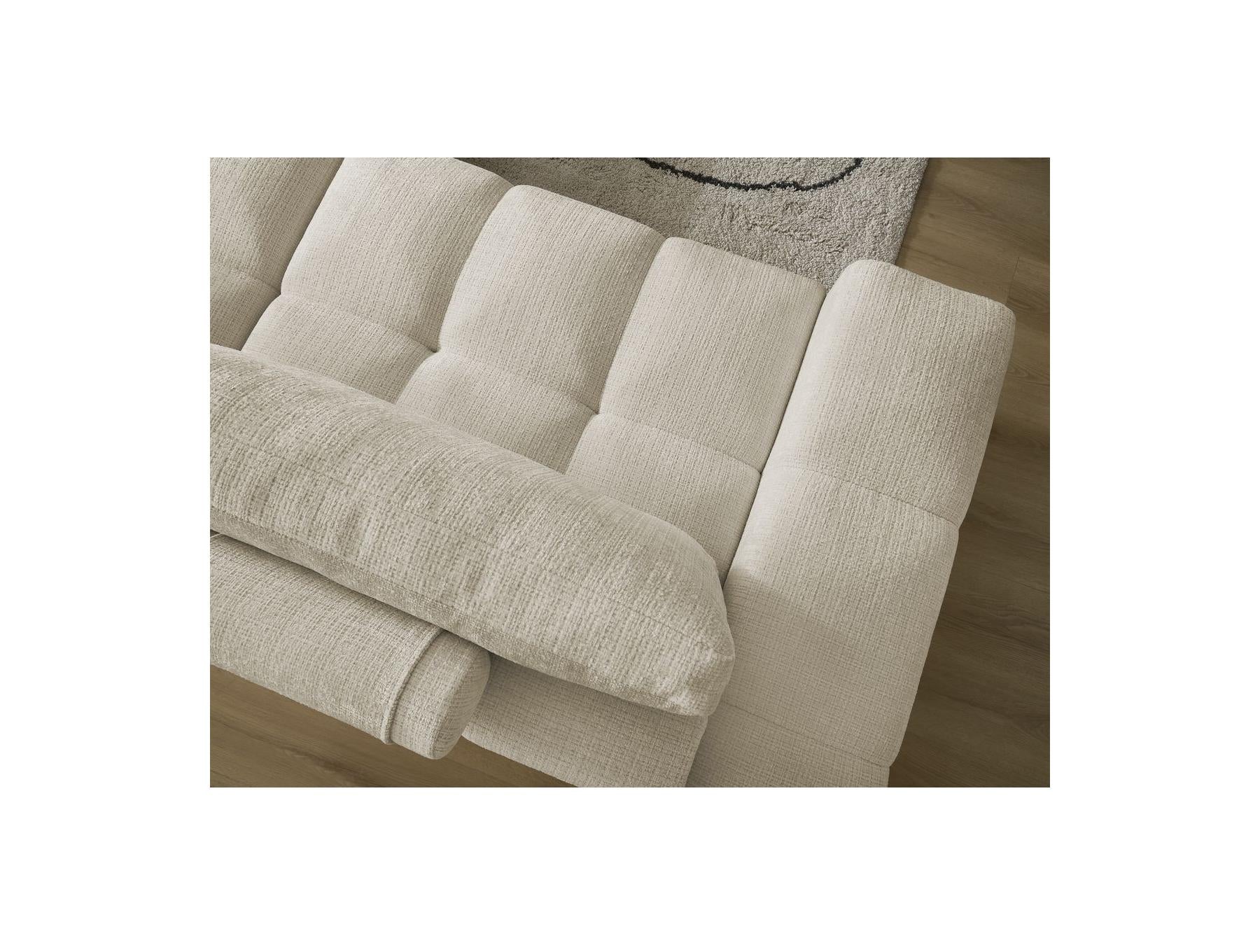 Anakin - Canapé Droit Convertible Coffre - Tissu Texturé - 2 Coussins